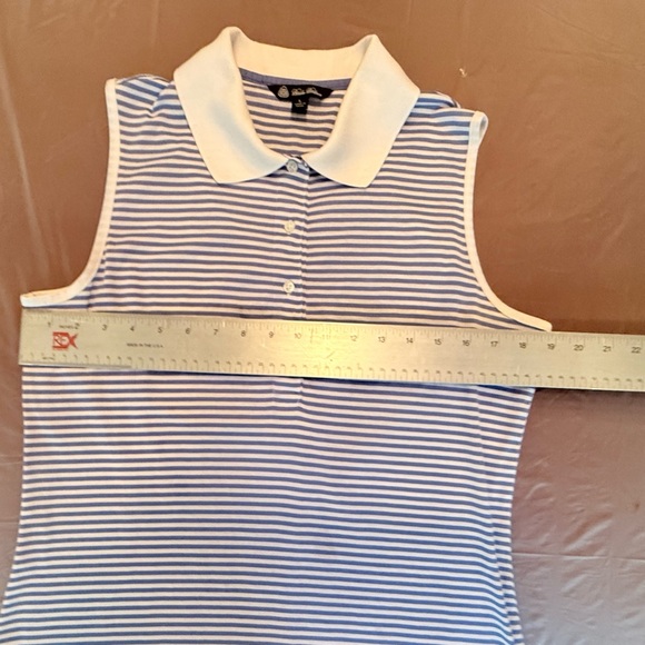 Brooks Brothers Blue/White Striped Polo Tank Top Size Large MSRP - Picture 4 of 7